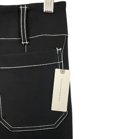 Anthropologie Maeve The Colette Cropped Wide Leg Contrast Stitch Edition Black - Picture 4 of 16